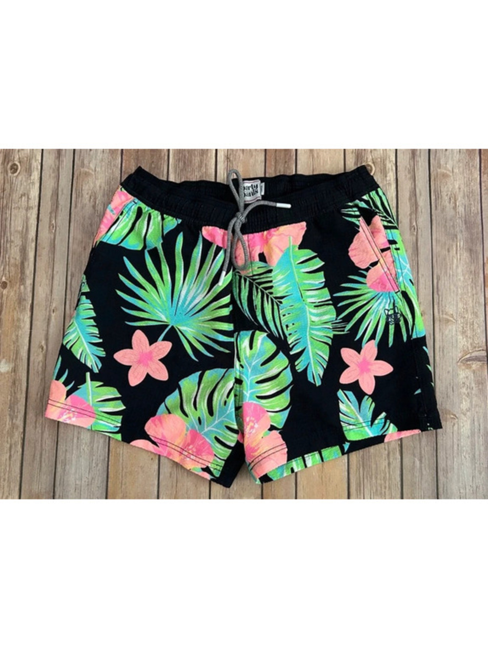 Party Pants Miami Vibes Neon Tropical Swim Beach Trunks Shorts Men’s XXL